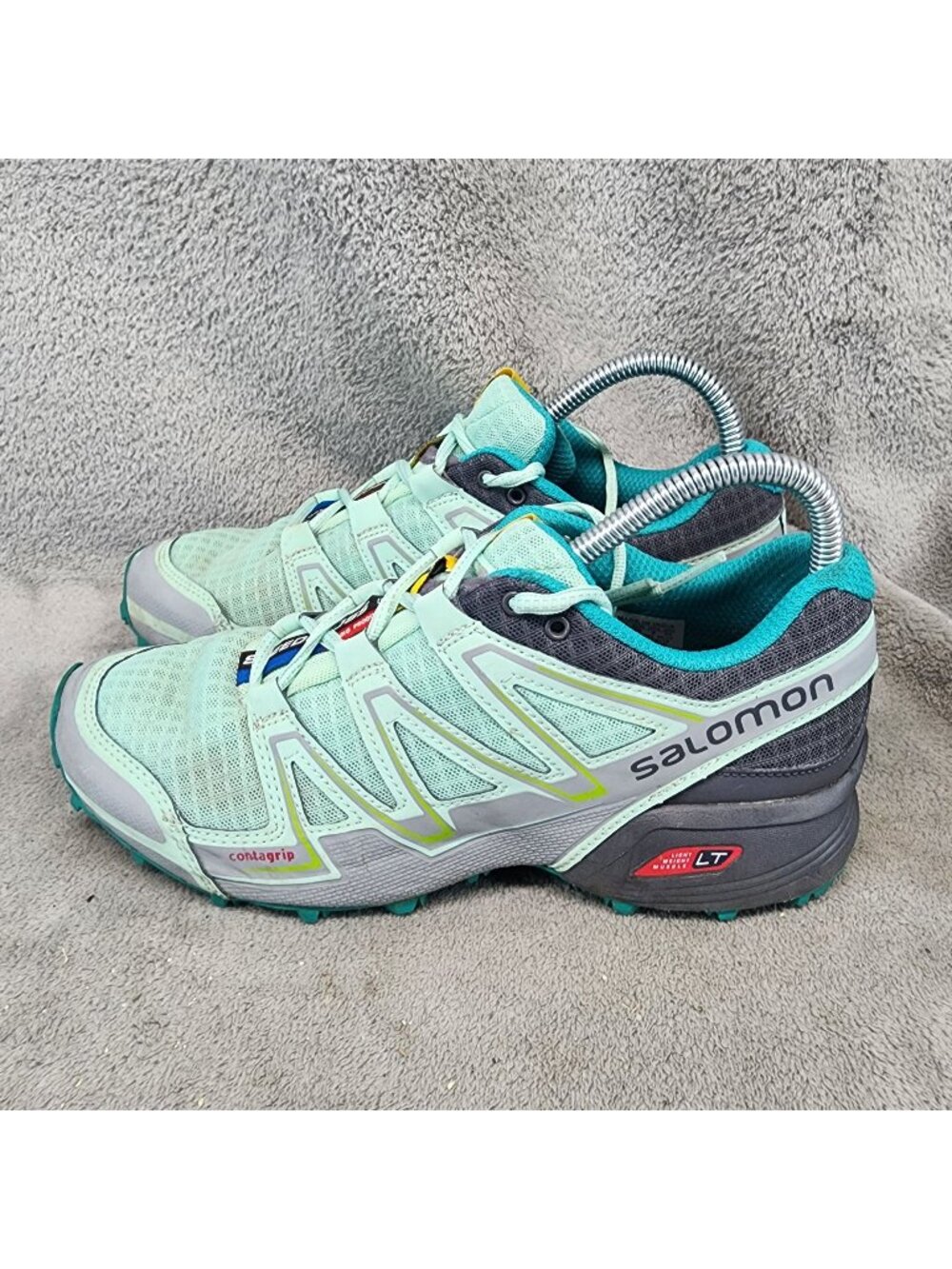 Salomon Shoes Womens Size 8 Speedcross Vario Green Running Sneakers *Read*